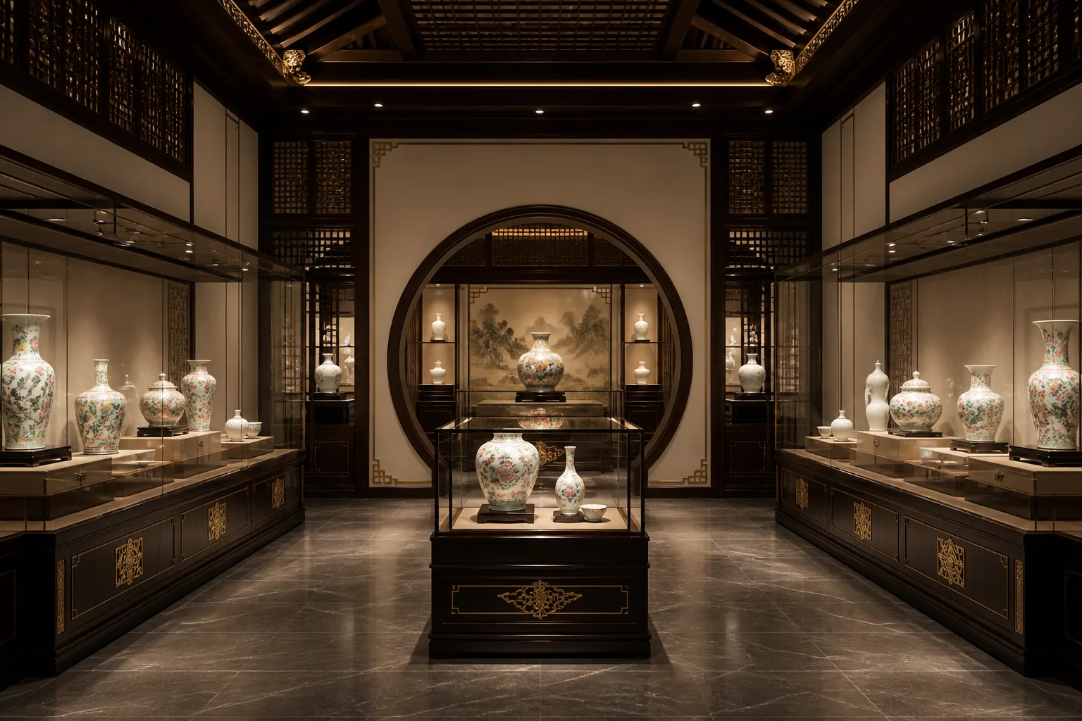 陶瓷博物馆圆门展厅